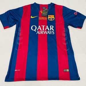 Retro Barcelona 2015 Messi Champions League final edition.